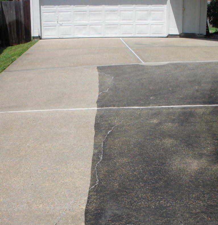 After: clean concrete patio and walkway after pressure washing in Oakville