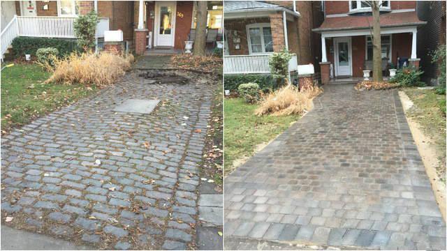 After: sealed and restored interlock walkway in Vaughan, Ontario